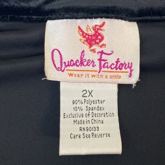 Quacker Factory 2X Velvet Cardigan Beading - Picture 7 of 10